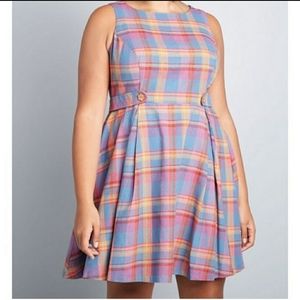NWT ModCloth Something Sixties Plaid Dress